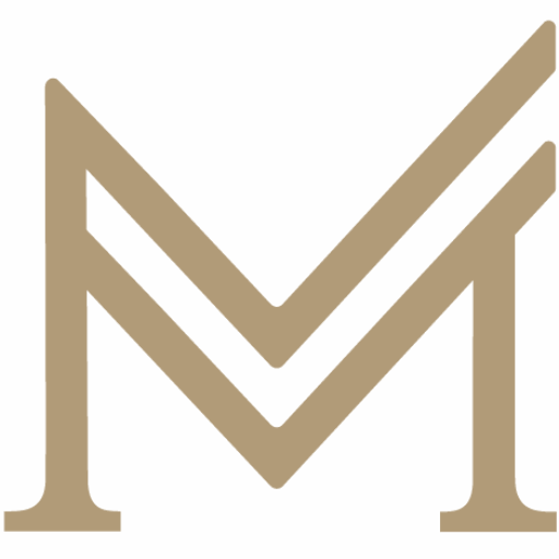 Melchers "M" brand essense logo in gold colour