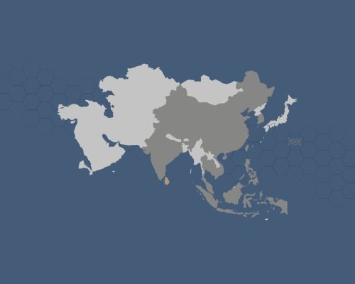 Sri Lanka ist auf einer Karte in Melchers‑Gold hervorgehoben und mit einem Standort‑Pin markiert.